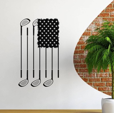 SnappyVinyl 27 cm Sport Game Club Flag of America Interior Wall Sticker PVC Vinyl Self Adhesive Sticker(Pack of 1)