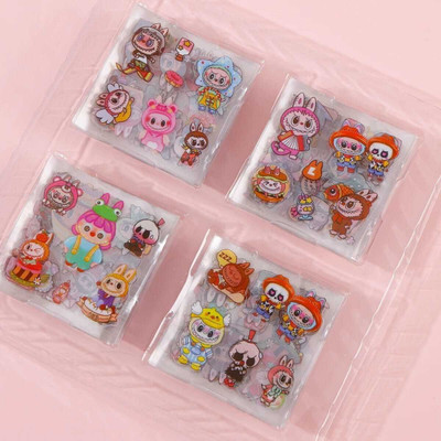 Kawaii 6 inch Labubu sticker box Non-Reusable Sticker(Pack of 4)
