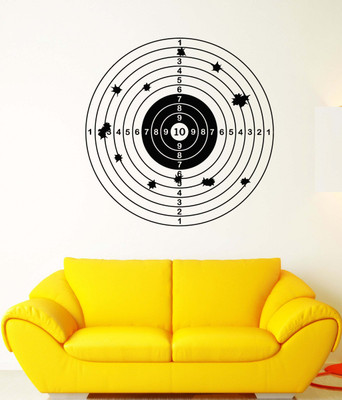 SnappyVinyl 27 cm Target For Shooting Gallery Self Adhesive Sticker(Pack of 1)
