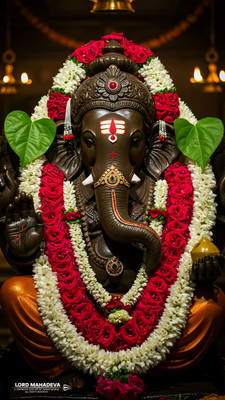 swaroopa 16.5 inch Shri Ganesha sticker Self Adhesive Sticker(Pack of 1)