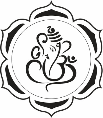 Aashrut decor 53 cm Lord Ganesha Wall Stickers 53cm x 47cm | Decorative Stickers Self Adhesive Sticker(Pack of 1)