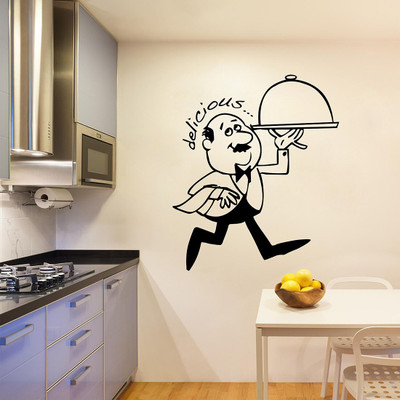 WALLDECORS 76.2 cm FOOD READY TO SERVE IMAGE STICKER Self Adhesive Sticker(Pack of 1)