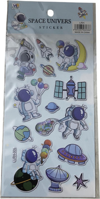 MOREL 2 cm Astronaut Planet Space Sticker Sheets Seal for DIY Scrapbooking and Card Making Reusable Sticker(Pack of 1)
