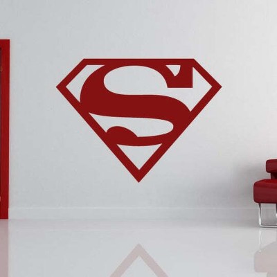 Xskin 39 cm Superman Superhero Logo Self Adhesive Sticker(Pack of 1)