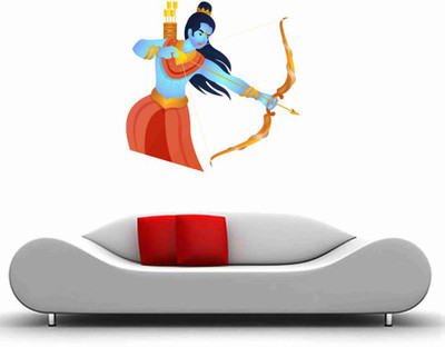 Stickerberry 56 cm Lord Krishna wall sticker 56 CM x 56 CM Self Adhesive Sticker(Pack of 1)