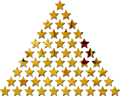 wall1ders 50 cm 50 Star Golden Self Adhesive Sticker(Pack of 50)