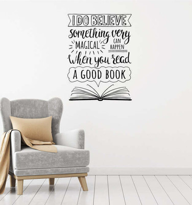 SnappyVinyl 30 cm Open Book Inspirational Quot Self Adhesive Sticker(Pack of 1)