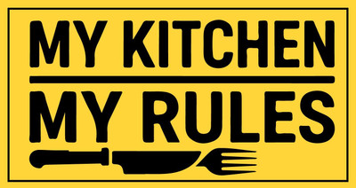 PEACOCKRIDE 25 cm My Kitchen My Rules I Indian MOM Kitchen Rules I Cooking I Restaurant I Self Adhesive Sticker(Pack of 1)