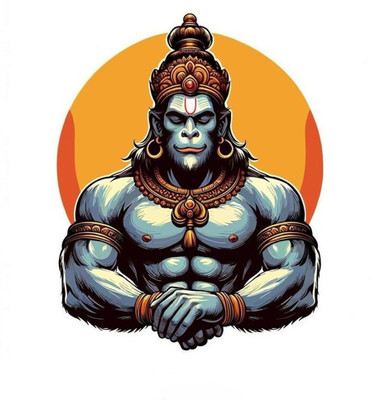 swaroopa 16.5 inch hanuman ji sticker Self Adhesive Sticker(Pack of 1)