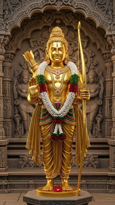 swaroopa 16.5 inch Shri Ram Sticker Self Adhesive Sticker(Pack of 1)
