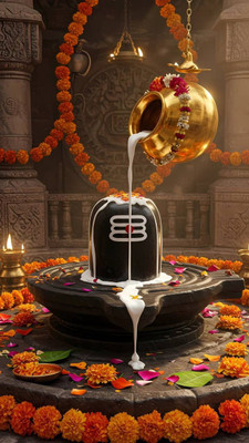 swaroopa 16.5 inch Shiv Shankar Sticker Self Adhesive Sticker(Pack of 1)