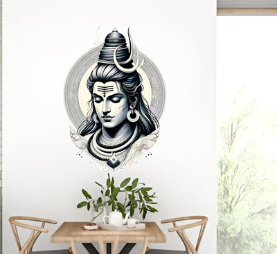 KatariyaAssosiat 50 cm SHIV JI BEATIFUL 3D WALL STICKER( Size 50 Cm X 36 Cm) Removable Sticker(Pack of 1)