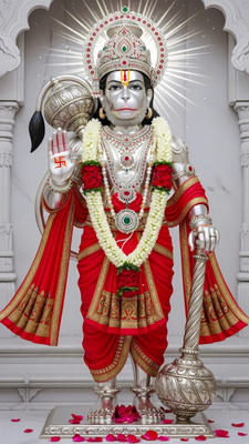 swaroopa 16.5 inch Hanuman ji sticker Self Adhesive Sticker(Pack of 1)