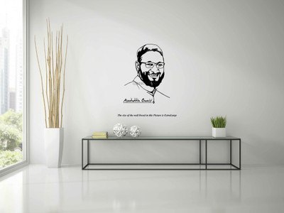 PEACOCKRIDE 60 cm Asaduddin Owaisi I All India Majlis-e-Ittehadul Muslimeen I AIMIM I Wall Decal Self Adhesive Sticker(Pack of 1)