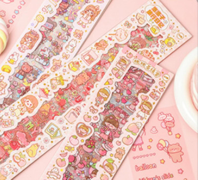 VRTREND 15 cm Cute Cartoon Theme Kawaii Stickers-20 Pet Sheets For Project Removable Self Adhesive Sticker(Pack of 1)