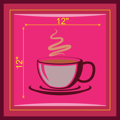 Decoar Nirmal 12 inch Coffee cup beans café kitchan wall sticker size (12x12 inch) Self Adhesive Sticker(Pack of 1)