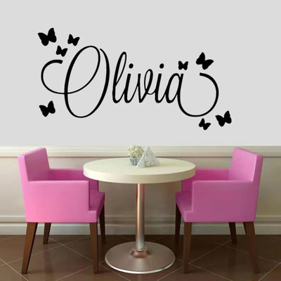 SnappyVinyl 56 cm Custom Name Self Adhesive Sticker(Pack of 1)