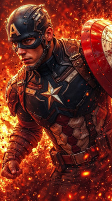 swaroopa 16.5 inch Captain America A3 size non tearable sticker Self Adhesive Sticker(Pack of 1)