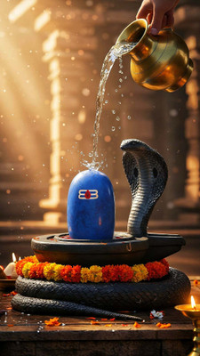 swaroopa 16.5 inch Shiv Shankar Bholenath sticker Self Adhesive Sticker(Pack of 1)