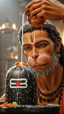 swaroopa 16.5 inch Hanuman ji Sticker Self Adhesive Sticker(Pack of 1)