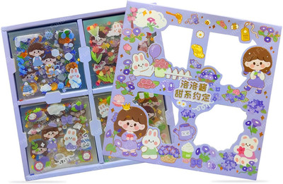 Samvardhan 18 cm Pvc Cartoon Theme Kawaii Stickers -100 Sheets Cute Washi Stickers For Project Self Adhesive Sticker(Pack of 1)