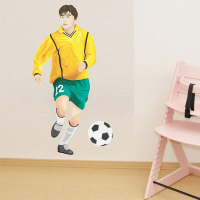 Happy Walls 70 cm Soccer ball chasing Self Adhesive Sticker(Pack of 1)