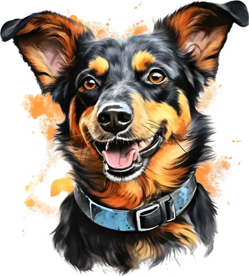 EXO DECOR 18 inch Lancashire_Heeler Decorative Wall Stickers for Living Room, Home Self Adhesive Sticker(Pack of 1)