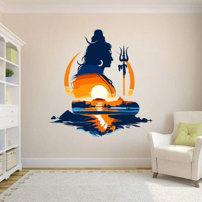 Annurcreation 24 inch Mahadev Shiv jii God Wall Sticker and Murals Removable Sticker(Pack of 1)