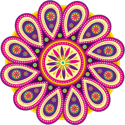 Galaxy Design 50.8 cm L_RANGOLI_A6 Self Adhesive Sticker(Pack of 1)