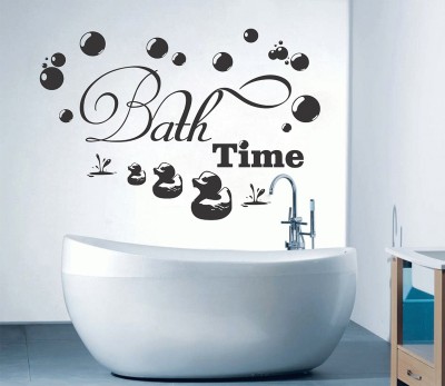 HAPPYSTICKY 254 cm Bath Time Removable Sticker(Pack of 1)