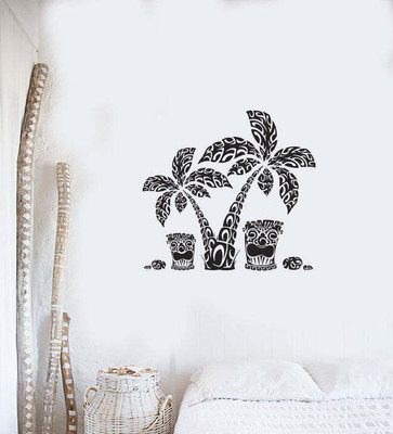 Xskin 32 cm Palm Trees Totem Hawaii Self Adhesive Sticker(Pack of 1)