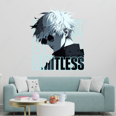 WallBiirds 60 cm Jujutsu Kaisen Saturo GOJO Anime wall sticker Self Adhesive Sticker(Pack of 1)