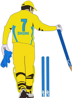 stylishdecor 70 cm m...dhoni7 wall sticker Self Adhesive Sticker(Pack of 1)