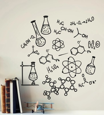 STIKHUB 60 cm Chemistry Science lab H2O WALL STICKER Self Adhesive Sticker(Pack of 1)