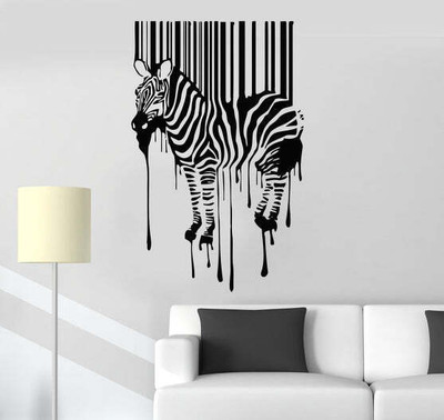 SnappyVinyl 27 cm Zebra Animal Self Adhesive Sticker(Pack of 1)