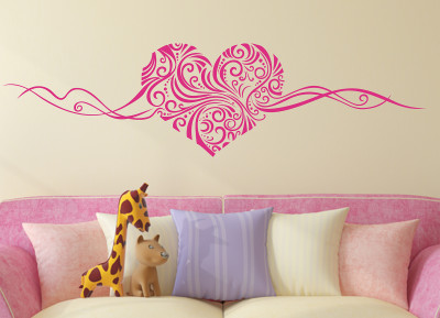 HAPPYSTICKY 100 cm Heart Self Adhesive Sticker(Pack of 1)