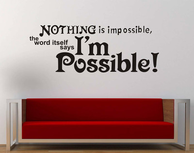 stylishdecor 70 cm n_newimpossible Self Adhesive Sticker(Pack of 1)