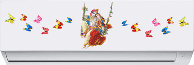 The Printpack 17 cm Radha Krishna With 12 Pieces 3D Butterfly AC Self Adhesive Sticker(Pack of 13)