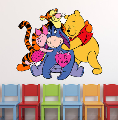 HAPPYSTICKY 80 cm Pooh Removable Sticker(Pack of 1)