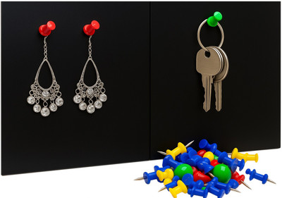 SIRTERIQ 30 cm 2 Pcs Black Felt Bulletin Notice Board (30 X 30 CM) Self-Adhesive Wall Boards Self Adhesive Sticker(Pack of 2)