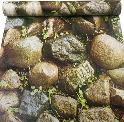 Oren Empower 330 cm 9236 Shade of Greenish Decorative Bricks Waterproof Self Adhesive 45X330cm Self Adhesive Sticker(Pack of 1)