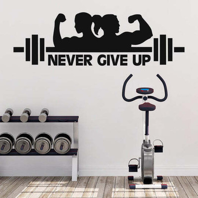 SnappyVinyl 19 cm Never Give Up Self Adhesive Sticker(Pack of 1)
