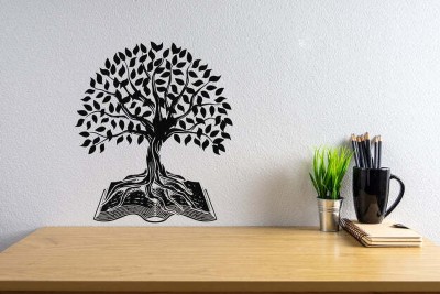 SnappyVinyl 33 cm Big Tree Branch Root Open Book Self Adhesive Sticker(Pack of 1)