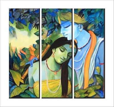 DreamKraft 64 cm PVC Vinyl Radha Krishna Wall Sticker(64 X 60 CM) Self Adhesive Sticker(Pack of 1)