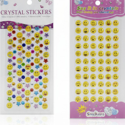 Awals Creations 1 cm Crystal Emoji Sticker Sheet Glow in the Dark Sticker(Pack of 2)