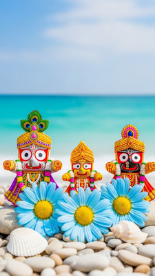 swaroopa 16.5 inch shri jagannath sticker Self Adhesive Sticker(Pack of 1)