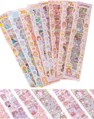 Mira Farmcraft 8 cm Cute Cartoon Theme Kawaii Stickers 20 PET Sheets for Project, Journal, Scrapbook Self Adhesive Sticker(Pack of 1) deal from flipkart