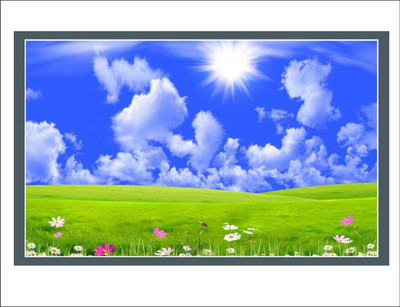 Vijaya enterprises 48 cm Sun nature decorative with poster size (77x48) Self Adhesive Sticker(Pack of 1)