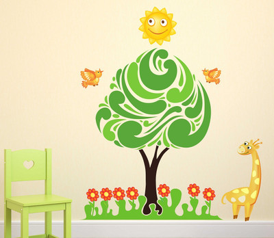 MIIKOR 105 cm Tree | Non-Reusable Stickers Self Adhesive Sticker(Pack of 1)