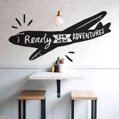 SnappyVinyl 57 cm Airplane Self Adhesive Sticker(Pack of 1)